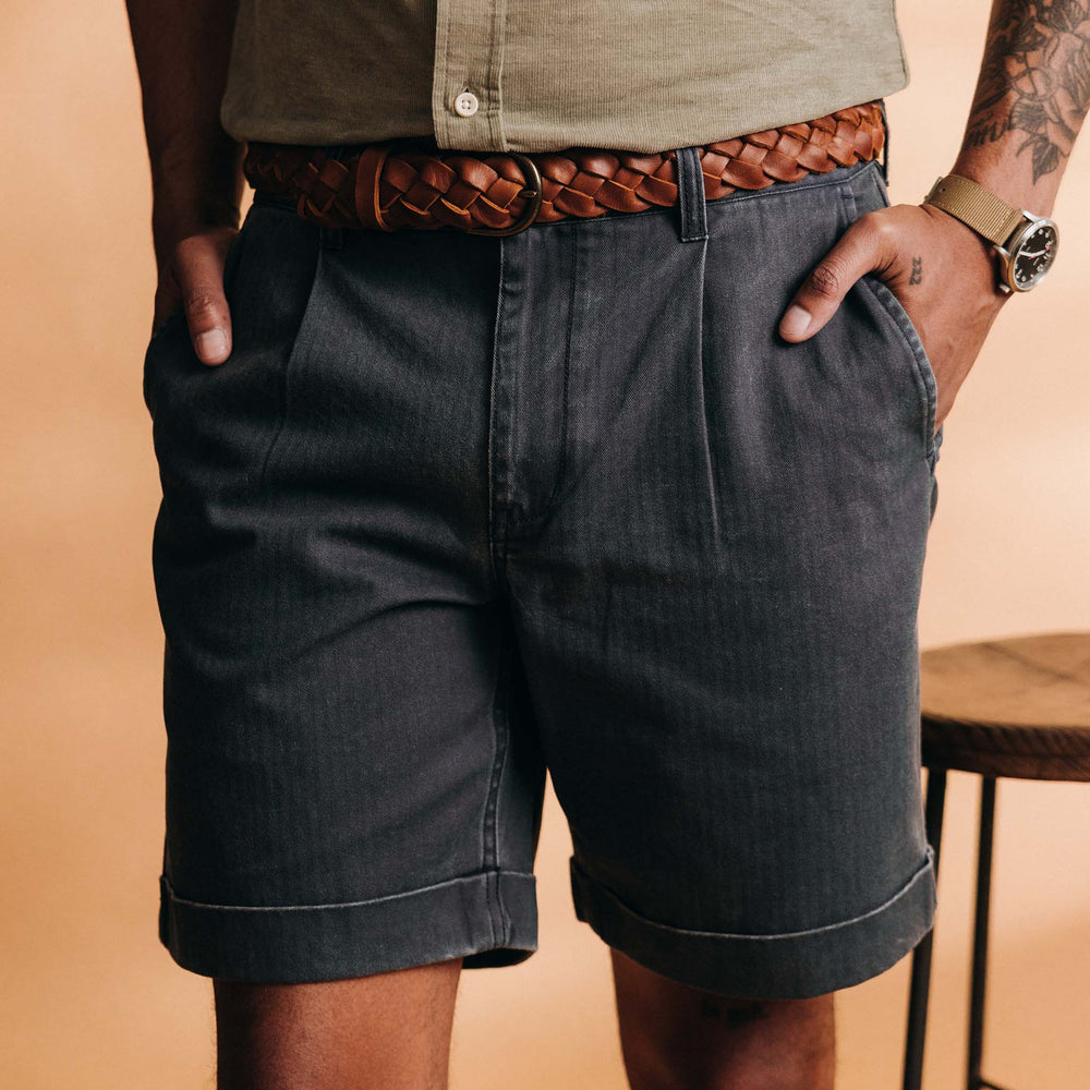 The Matlow Short | Dark Navy Herringbone - Echo Market