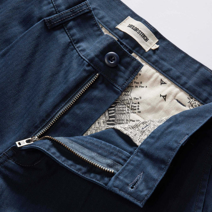 The Matlow Short | Dark Navy Herringbone - Echo Market