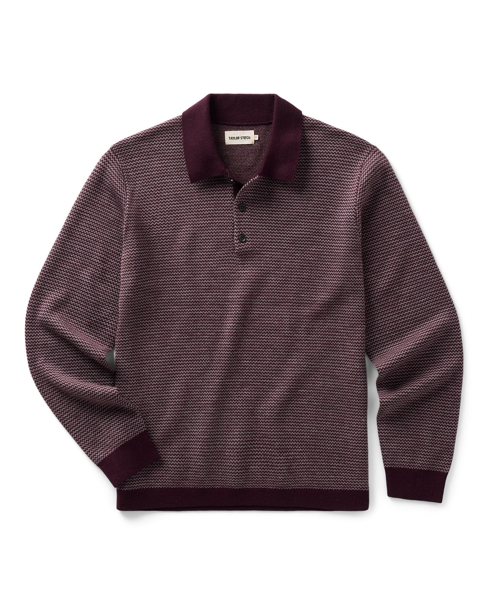 The Newton Sweater Polo | Burgundy Birdseye Merino - Echo Market