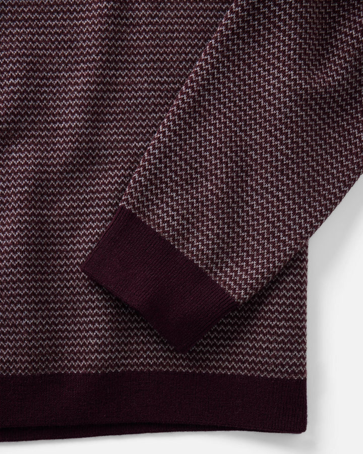 The Newton Sweater Polo | Burgundy Birdseye Merino - Echo Market
