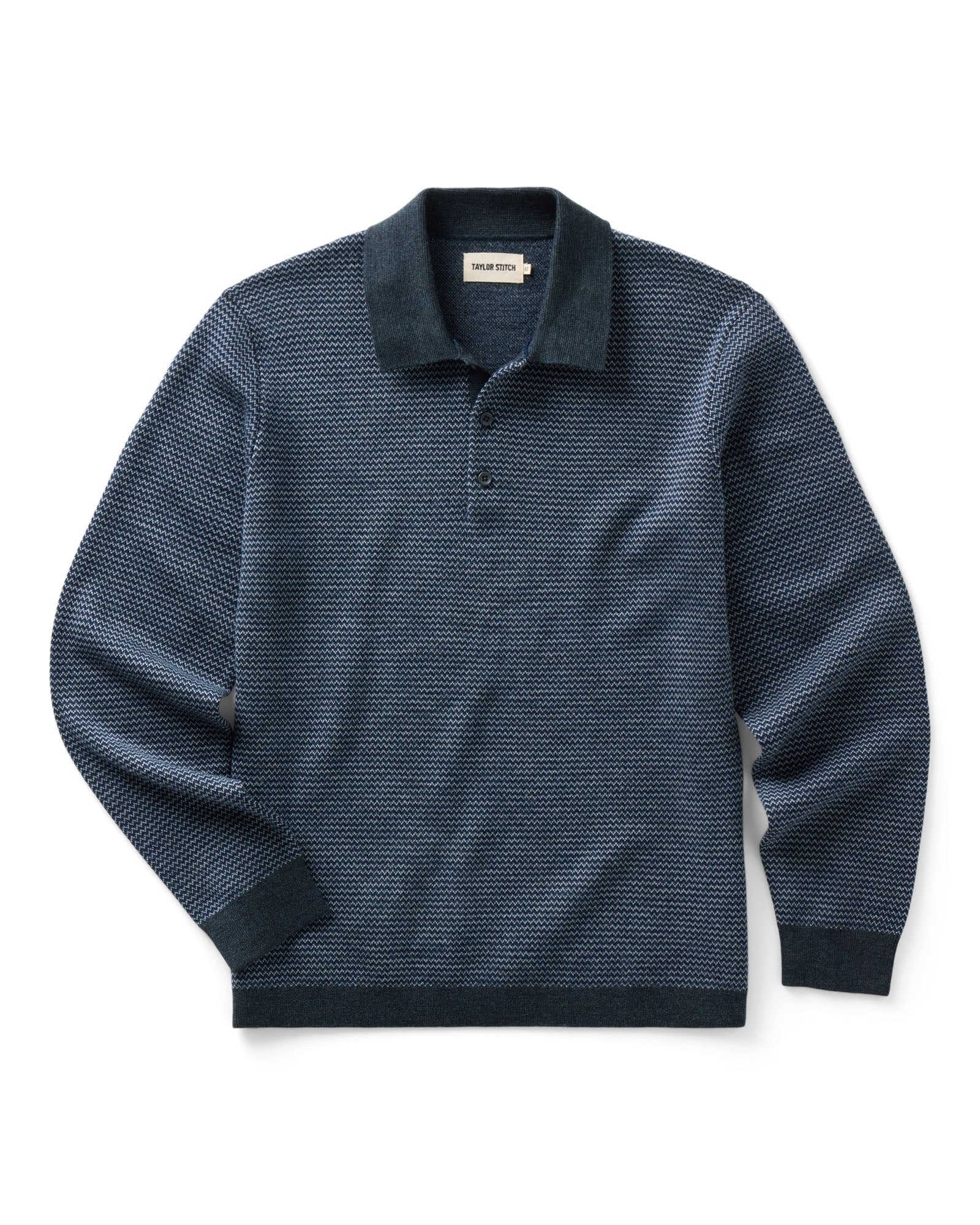 The Newton Sweater Polo | Navy Birdseye Merino - Echo Market