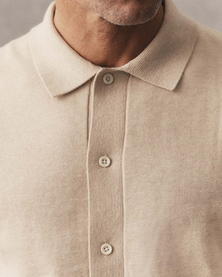 Close-up of a man wearing Taylor Stitch&
