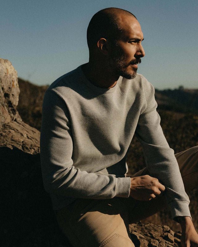 The Organic Cotton Crew | Heather Grey Waffle - Echo Market