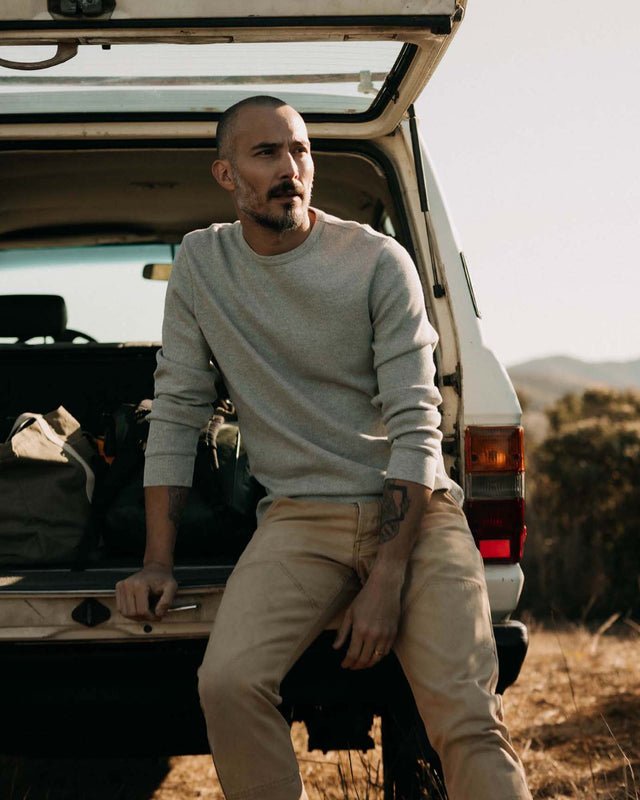 The Organic Cotton Crew | Heather Grey Waffle - Echo Market