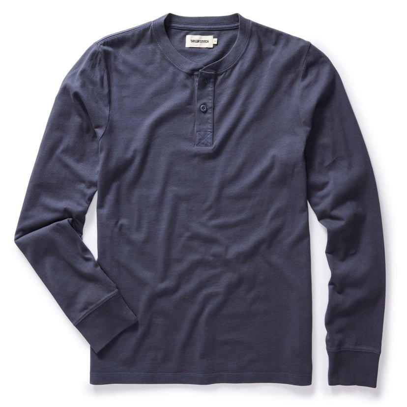 The Organic Cotton Henley in Navy - Echo Market