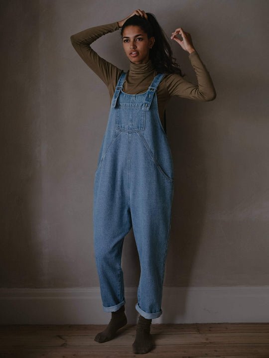 The Oversized Denim Dungaree | Adult - Echo Market