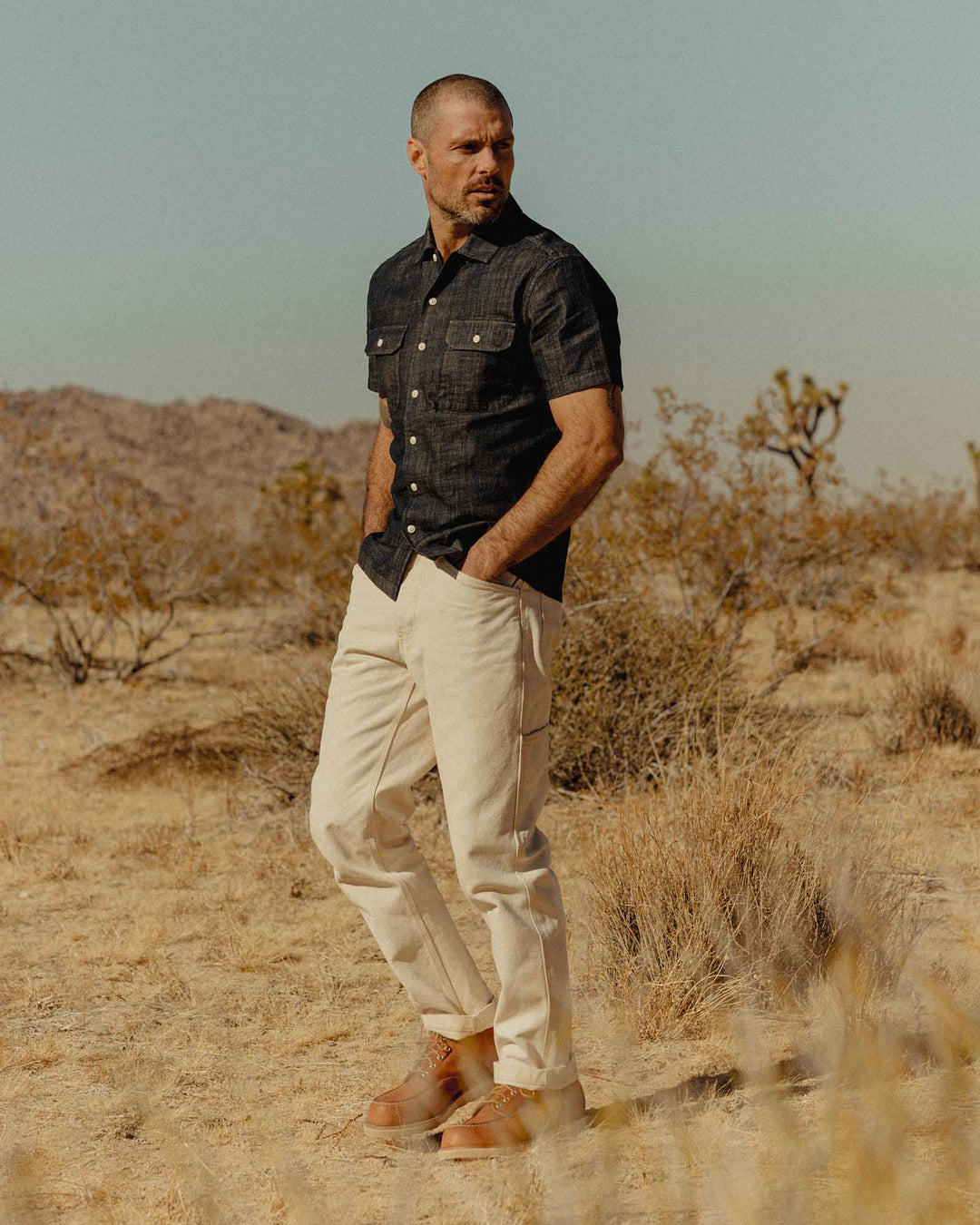 The Painter Pant | Seeded Natural Chipped Canvas - Echo Market