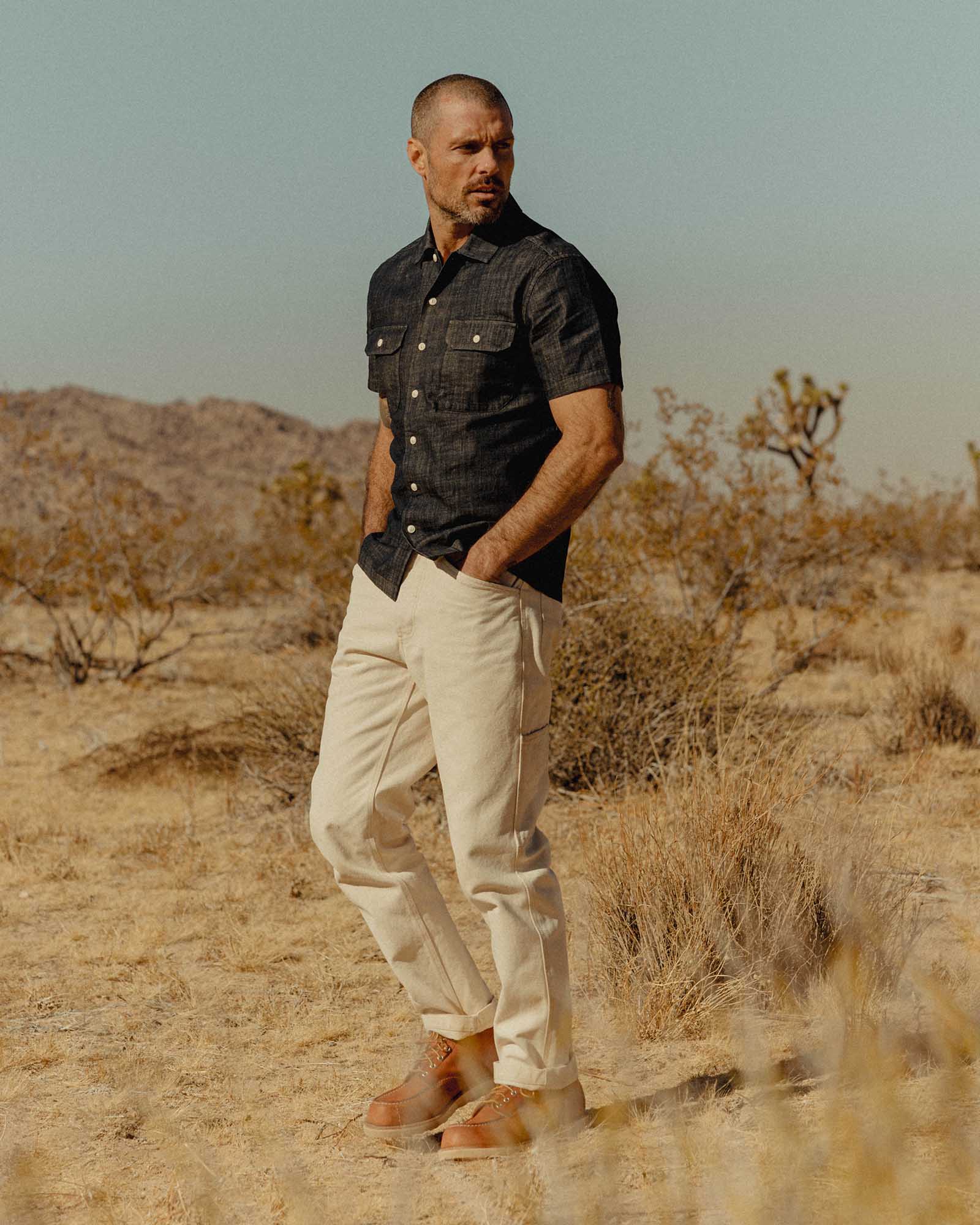 The Painter Pant | Seeded Natural Chipped Canvas - Echo Market