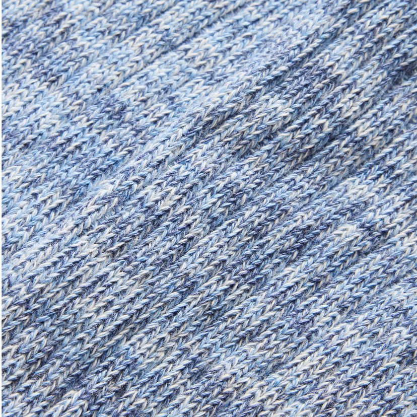 The Ribbed Sock in Blue Melange - Echo Market