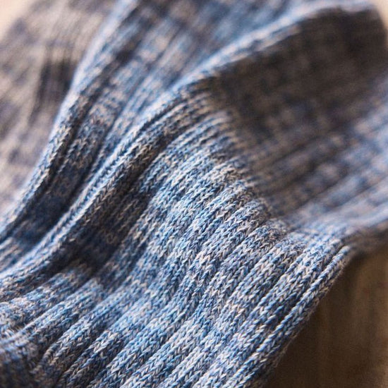 The Ribbed Sock in Blue Melange - Echo Market