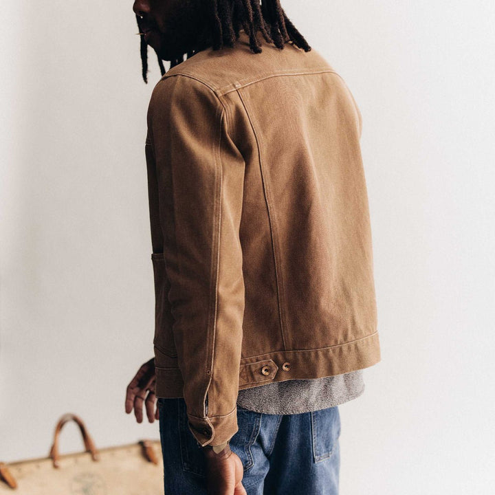 The Ryder Jacket in Tobacco Chipped Canvas - Echo Market