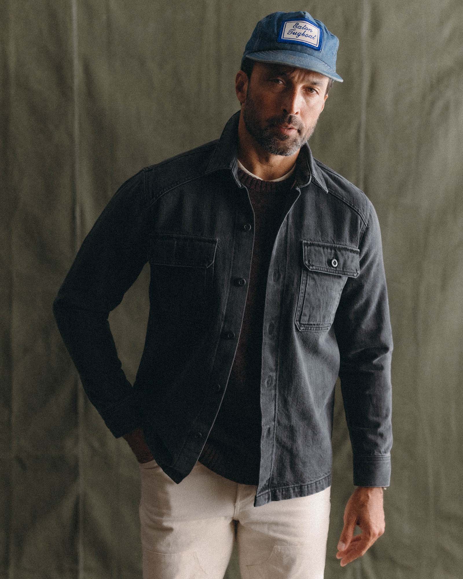 The Shop Shirt | Washed Black Organic Slub Selvedge - Echo Market