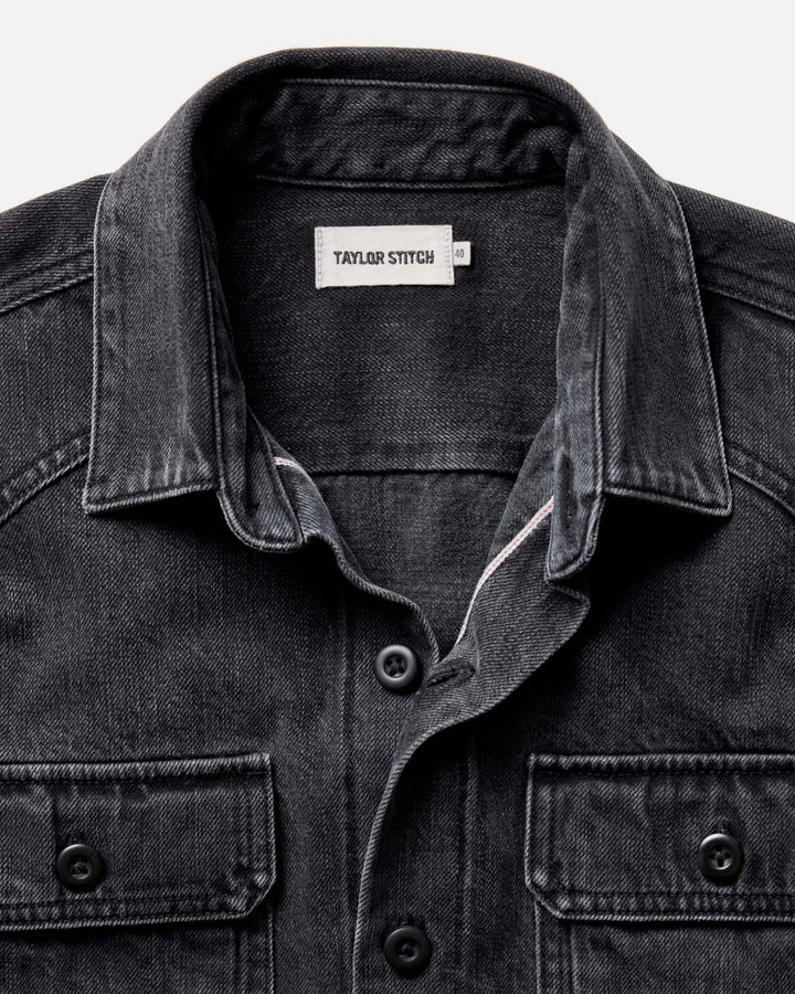 The Shop Shirt | Washed Black Organic Slub Selvedge - Echo Market