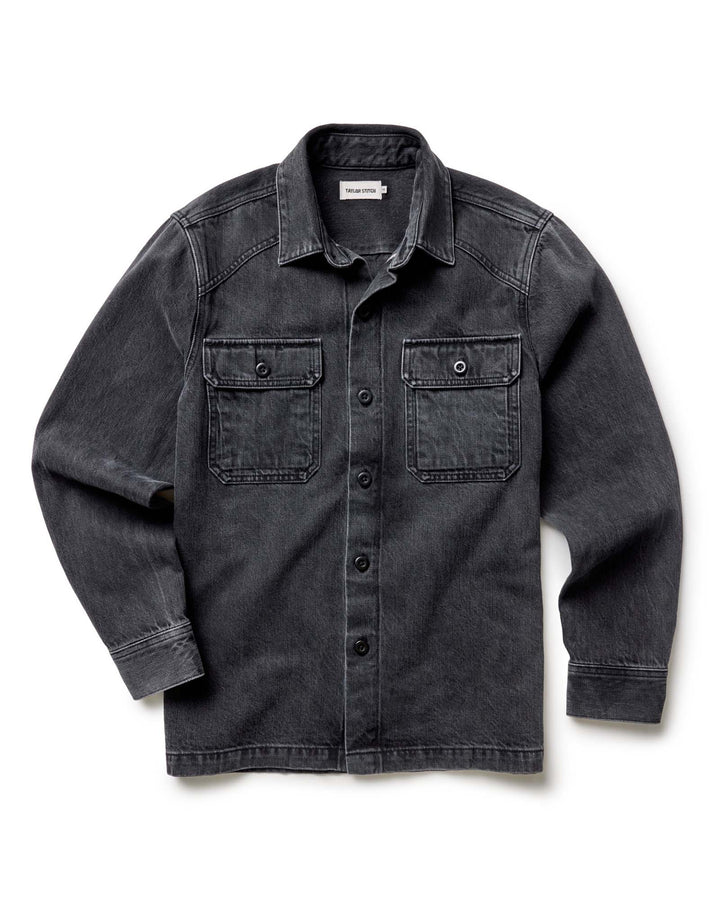 The Shop Shirt | Washed Black Organic Slub Selvedge - Echo Market