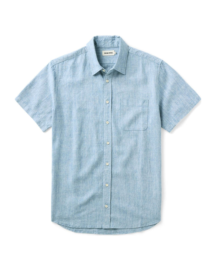 The Short Sleeve California
in Sky Hemp on a white background