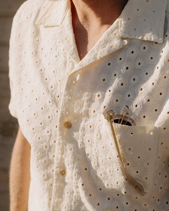 The Short Sleeve Hawthorne | Vintage White Embroidered Eyelet - Echo Market