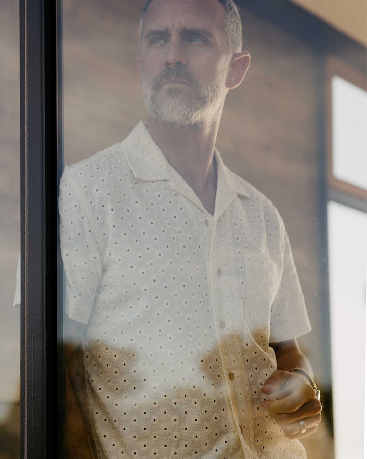 The Short Sleeve Hawthorne | Vintage White Embroidered Eyelet - Echo Market