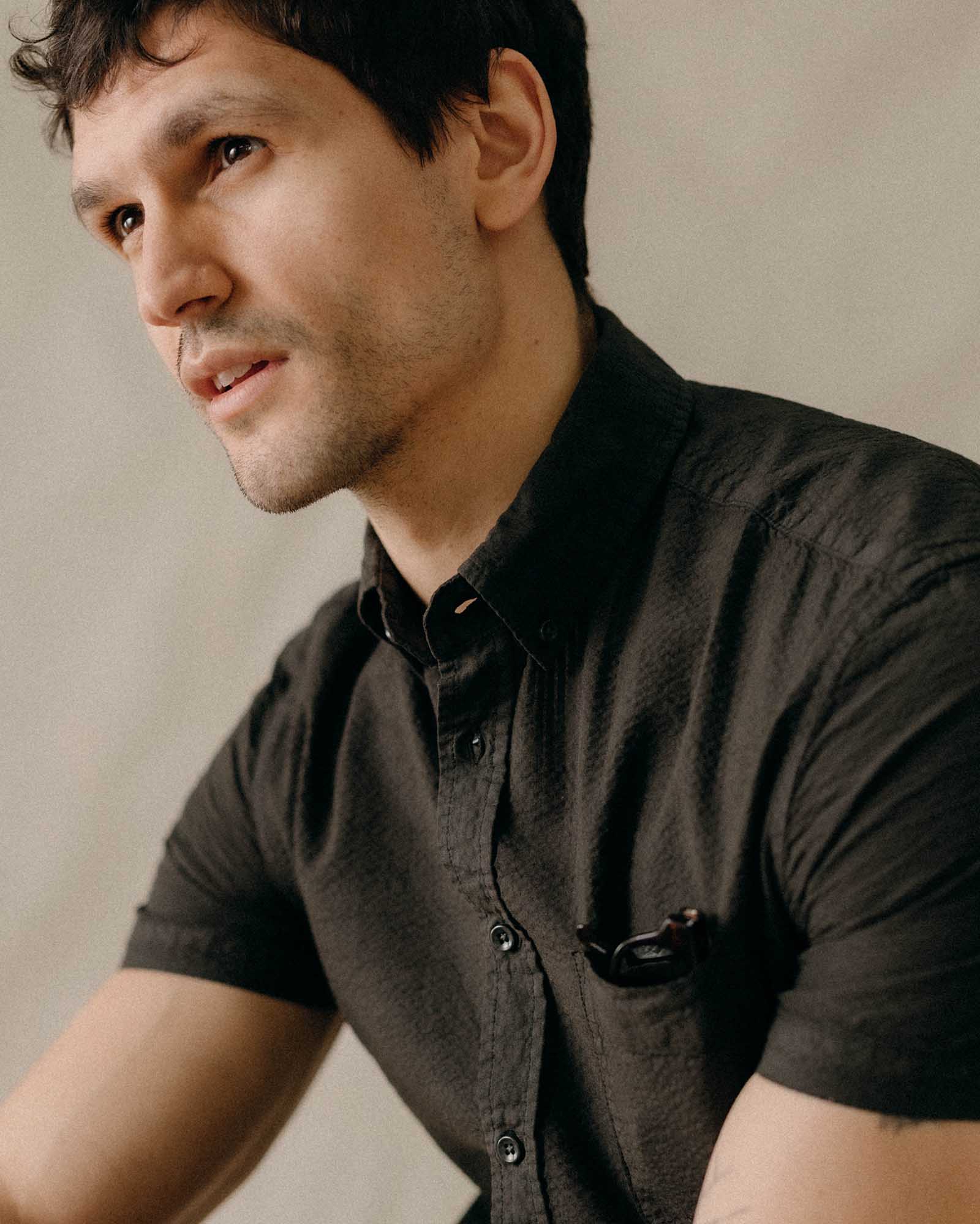 The Short Sleeve Jack | Faded Black Seersucker - Echo Market