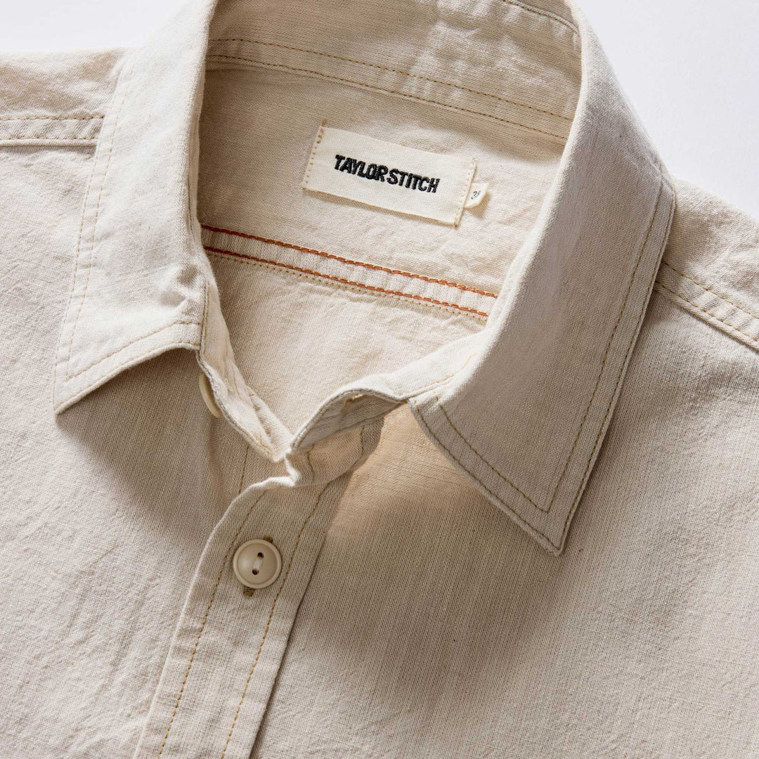 The Short Sleeve Utility Shirt | Natural Selvedge Chambray - Echo Market