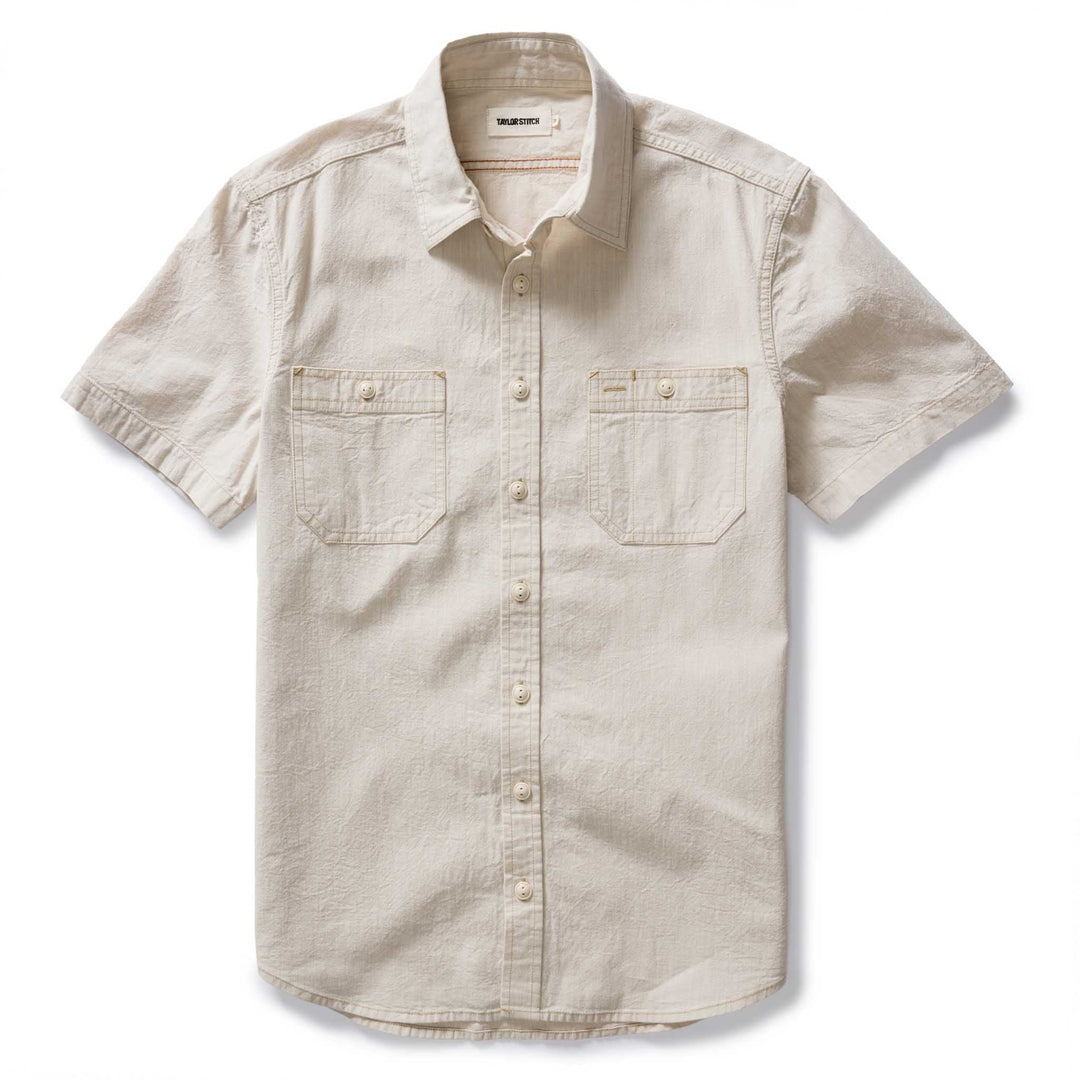 The Short Sleeve Utility Shirt | Natural Selvedge Chambray - Echo Market