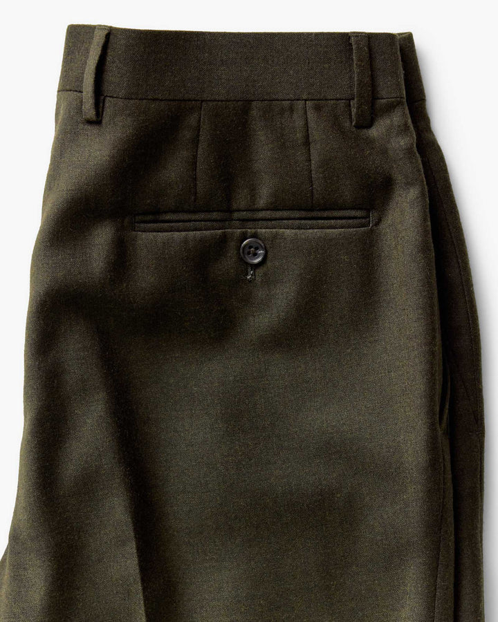 The Stevens Trouser | Black Olive Wool Flannel - Echo Market