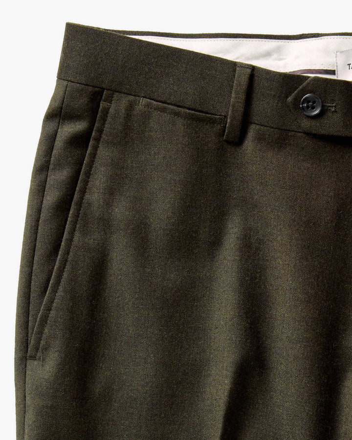 The Stevens Trouser | Black Olive Wool Flannel - Echo Market