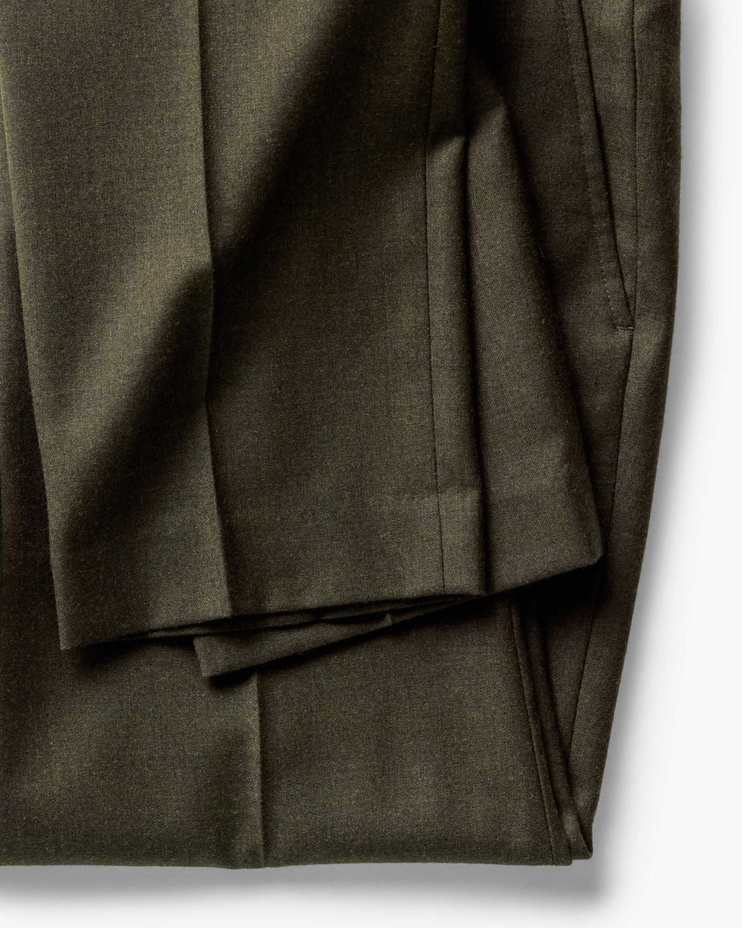 The Stevens Trouser | Black Olive Wool Flannel - Echo Market