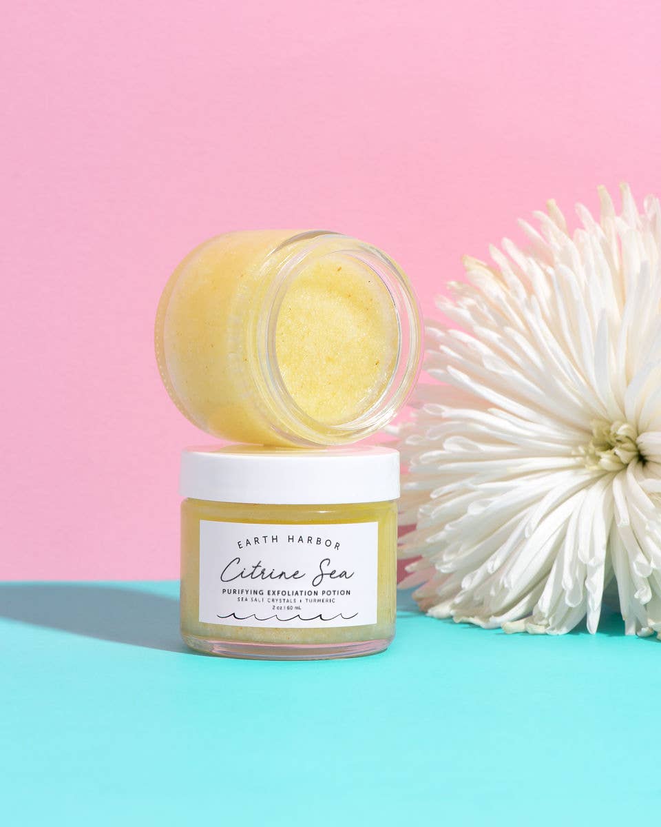 Tropical Exfoliator: Citrine Gemstone & Turmeric Oil - Echo Market