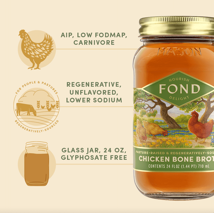 Unflavored Pasture - Raised Regenerative Chicken Bone Broth - Echo Market