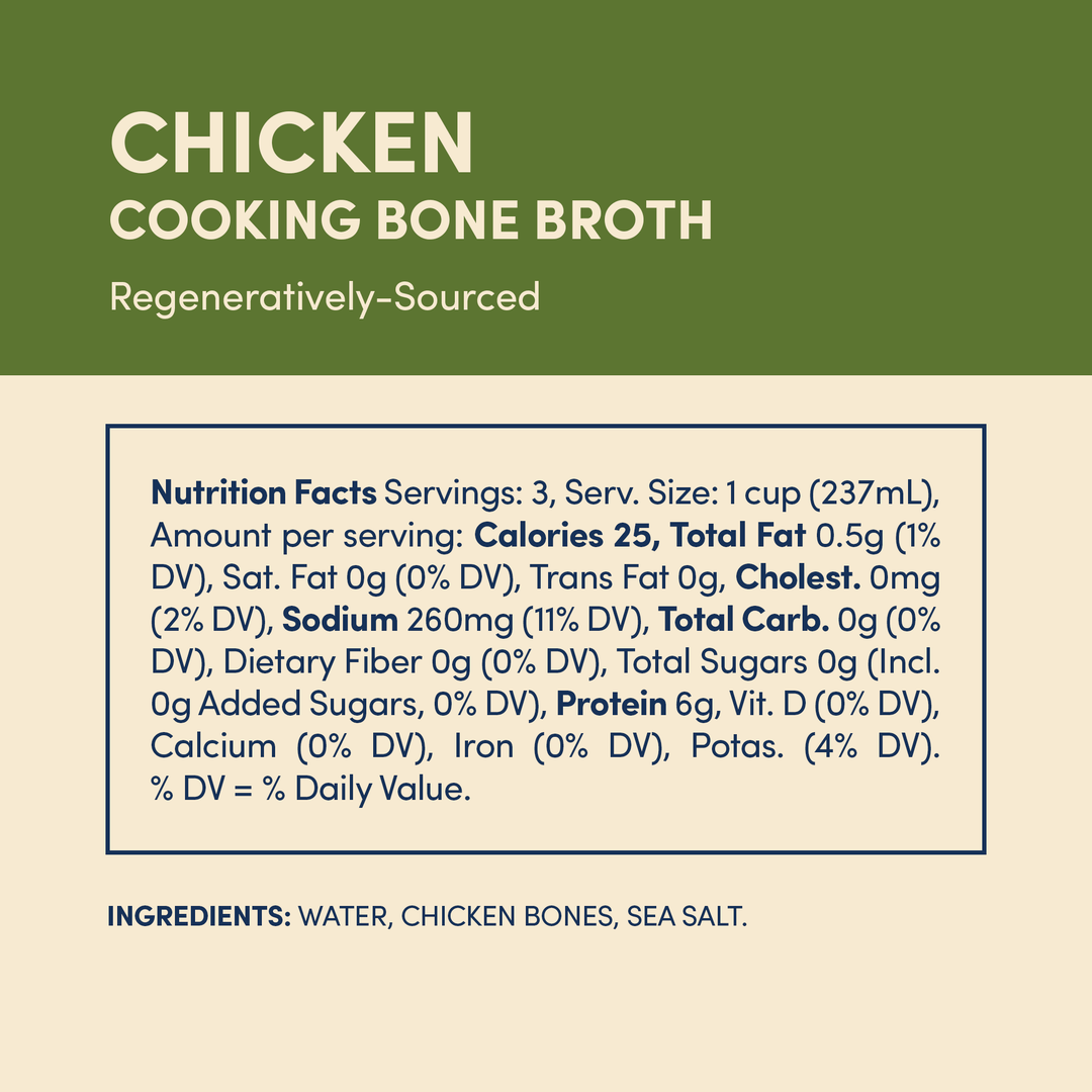 Unflavored Pasture - Raised Regenerative Chicken Bone Broth - Echo Market