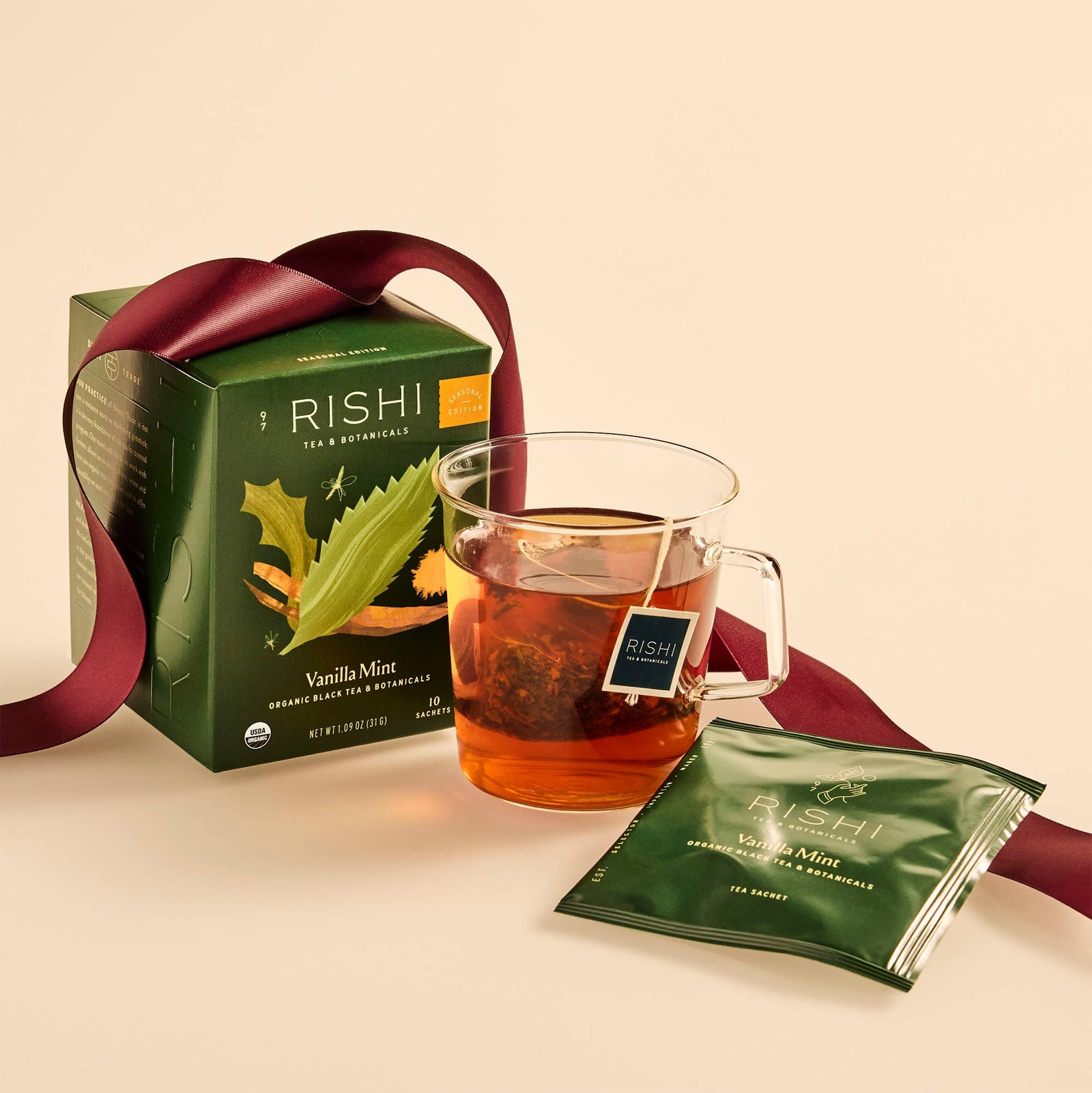 Vanilla Mint Seasonal Black Tea Blend Sachets - Echo Market