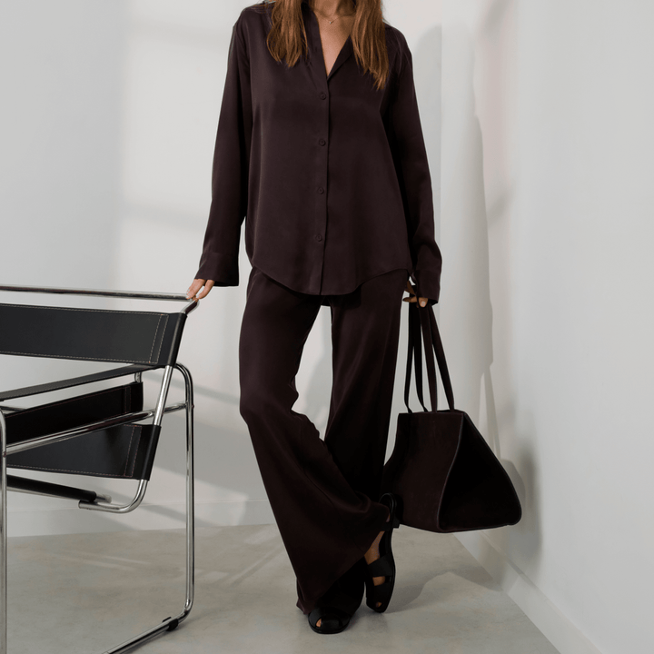 Washable Silk Bias Pant | Velvet Truffle - Echo Market