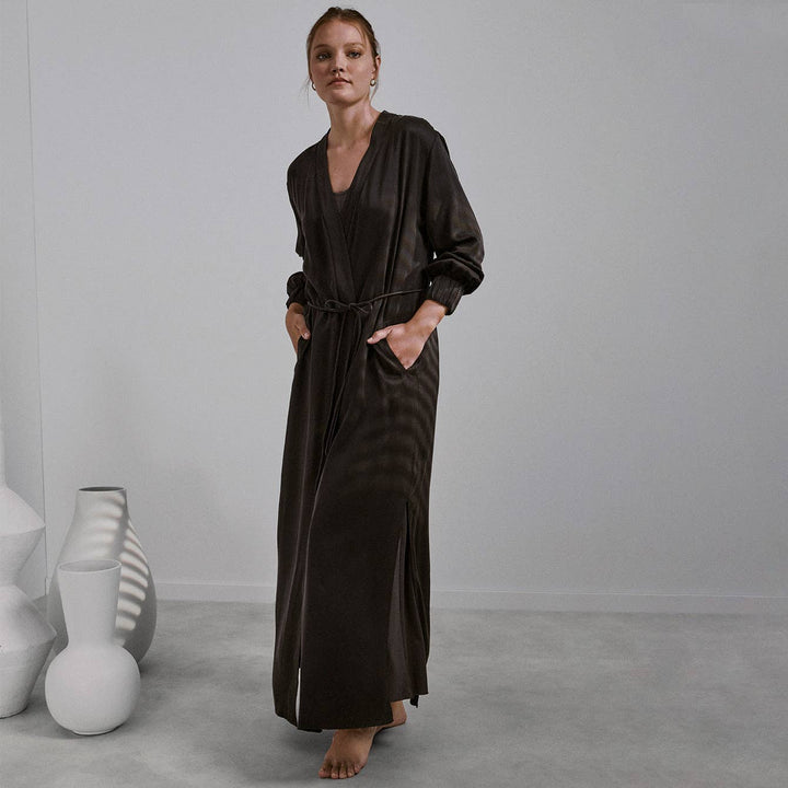 Washable Silk Long Robe - Echo Market