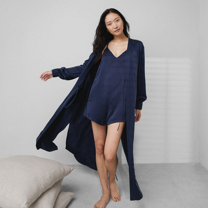 Washable Silk Long Robe - Echo Market