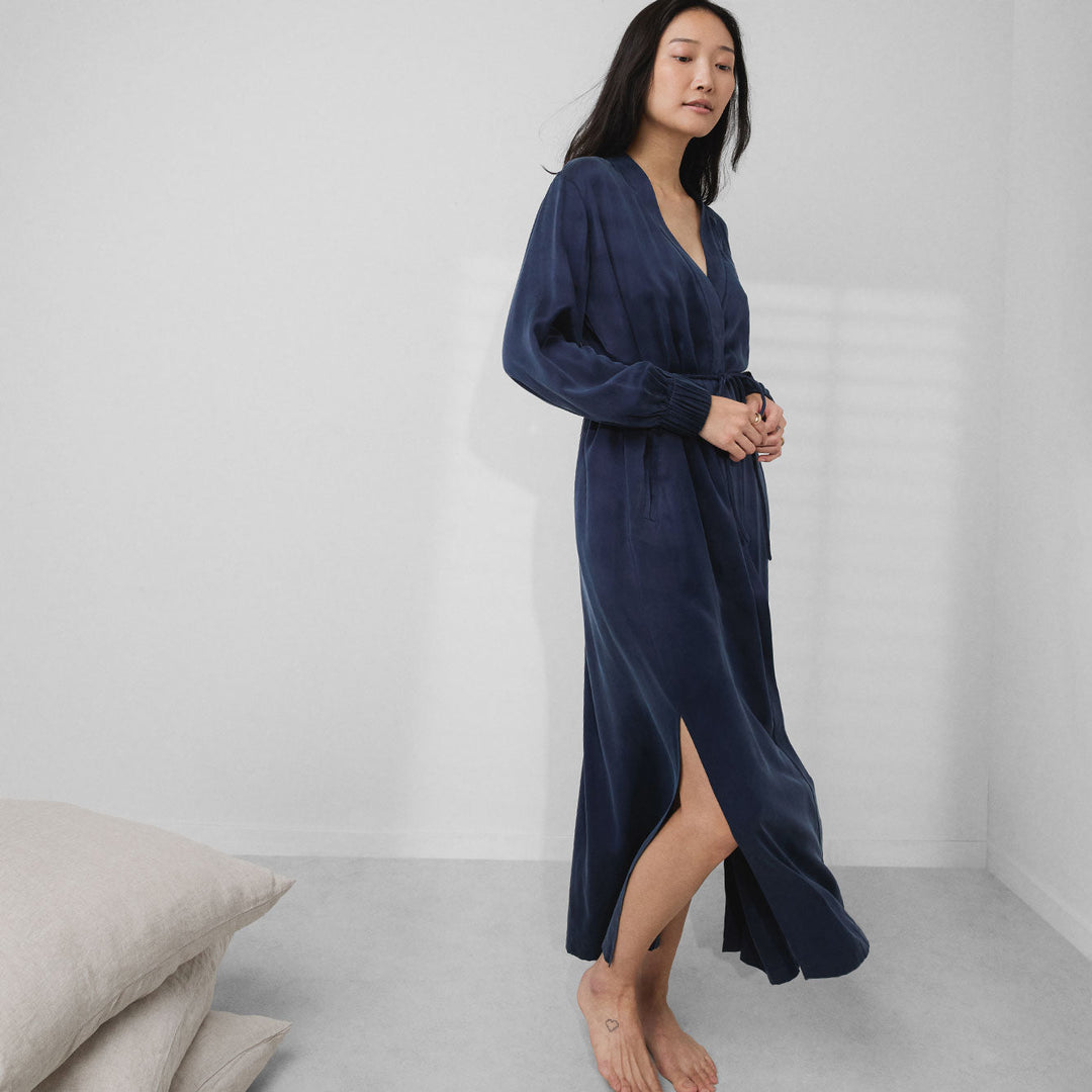 Washable Silk Long Robe - Echo Market