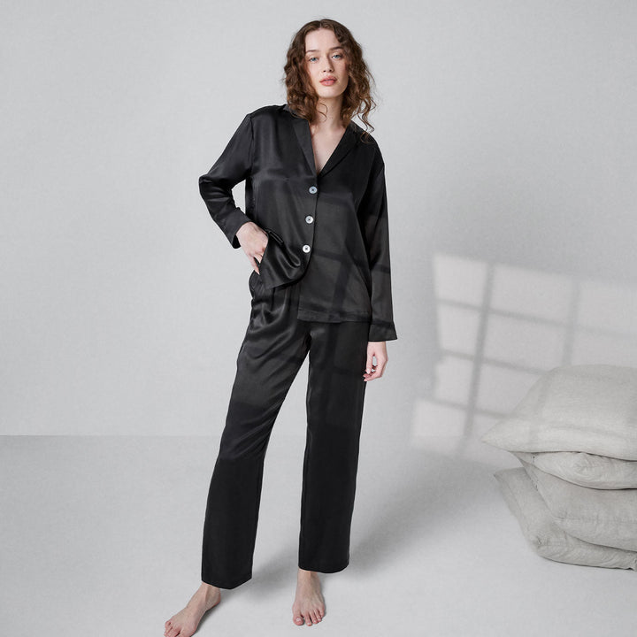 Washable Silk Long Sleeve Pant Set - Echo Market