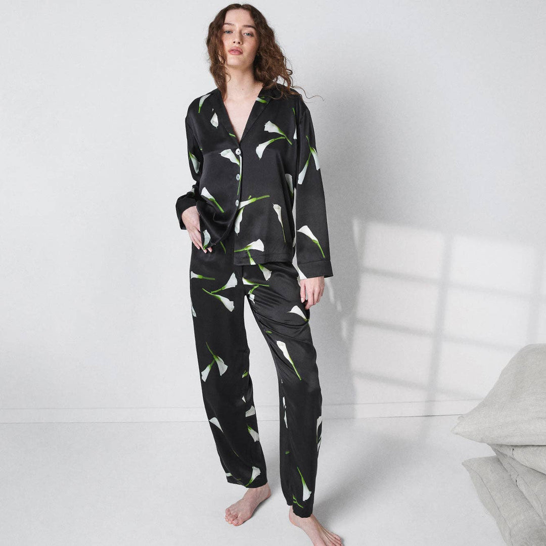 Washable Silk Long Sleeve Pant Set - Echo Market