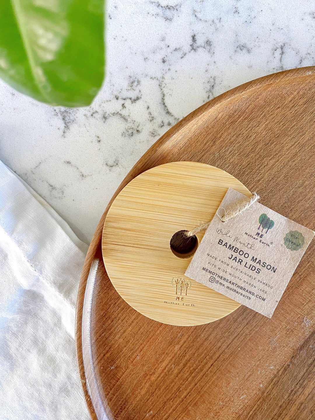 Wide-Mouth Bamboo Mason Jar Lids | Straw Hole - Echo Market