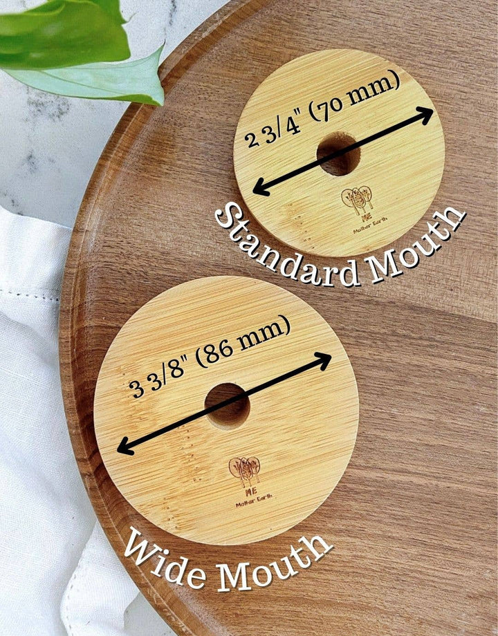 Wide-Mouth Bamboo Mason Jar Lids | Straw Hole - Echo Market