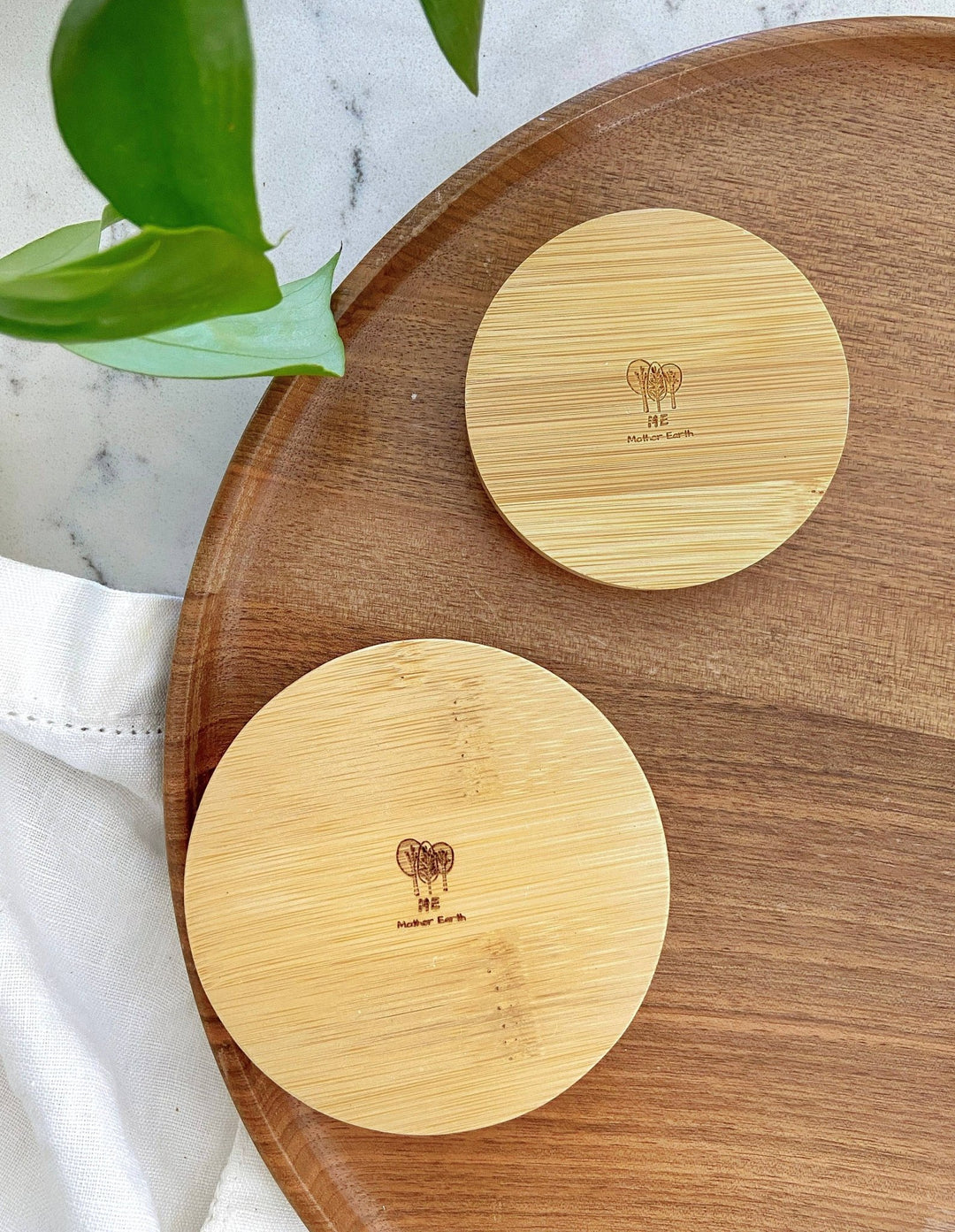 Wide-Mouth Solid Bamboo Mason Jar Lids - Echo Market