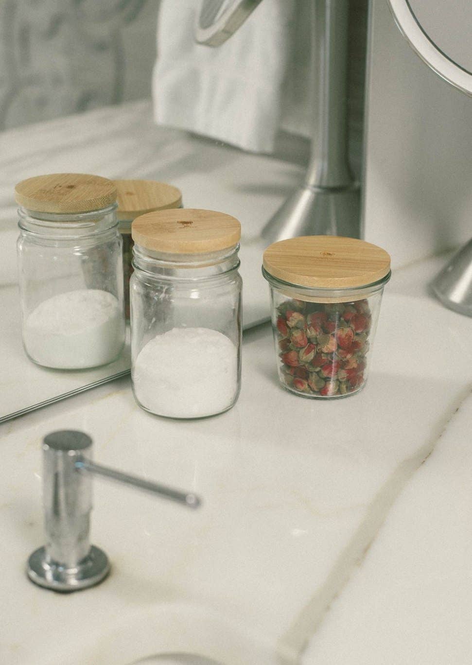 Wide-Mouth Solid Bamboo Mason Jar Lids - Echo Market