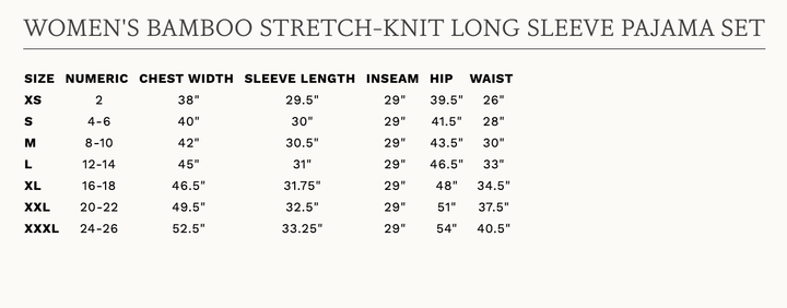 Women's Bamboo Stretch - Knit Long Sleeve Pajama Set - Echo Market