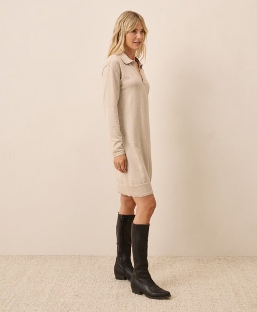 Women's Classic Fine Knit Collared Sweater Dress - Echo Market