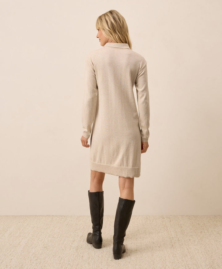 Women's Classic Fine Knit Collared Sweater Dress - Echo Market