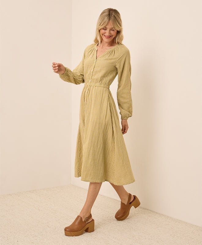 Women's Coastal Double Gauze Poet Sleeve Dress - Echo Market