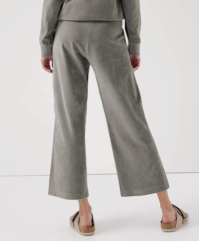 Women's Cotton Velour Wide Leg Crop Pant - Echo Market