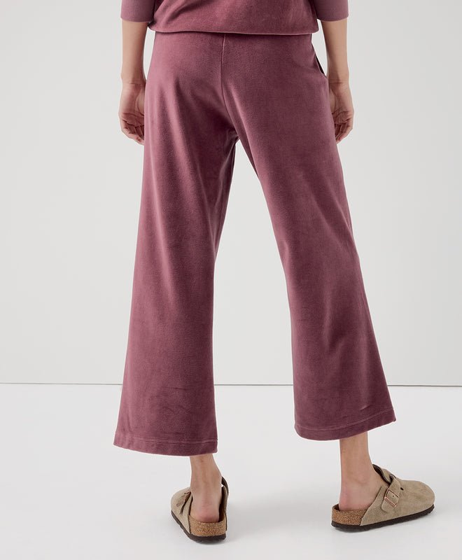 Women's Cotton Velour Wide Leg Crop Pant - Echo Market