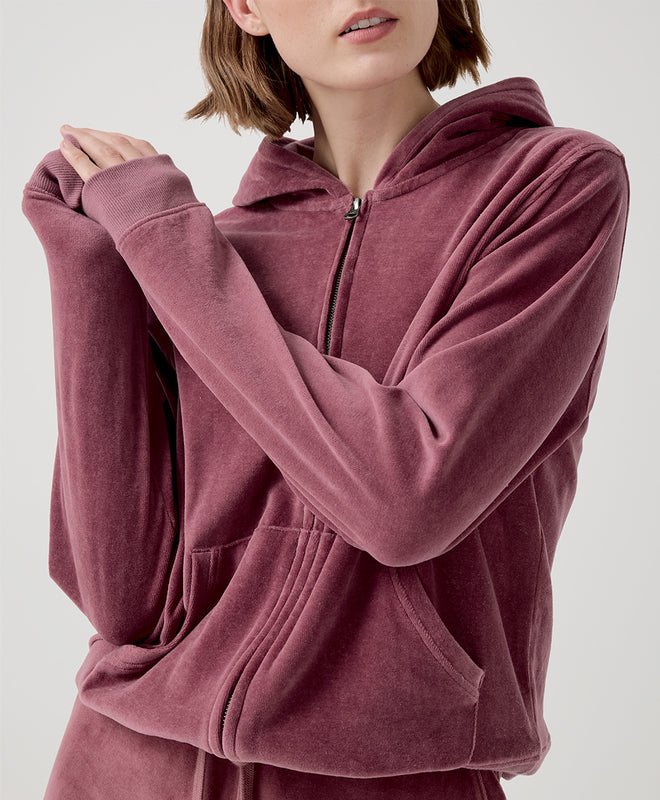 Women's Cotton Velour Zip Hoodie - Echo Market