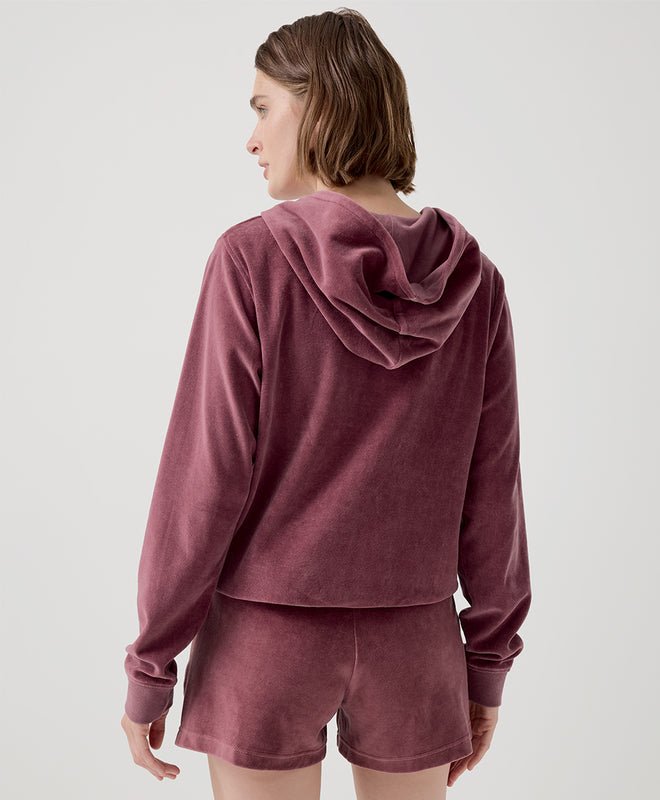 Women's Cotton Velour Zip Hoodie - Echo Market