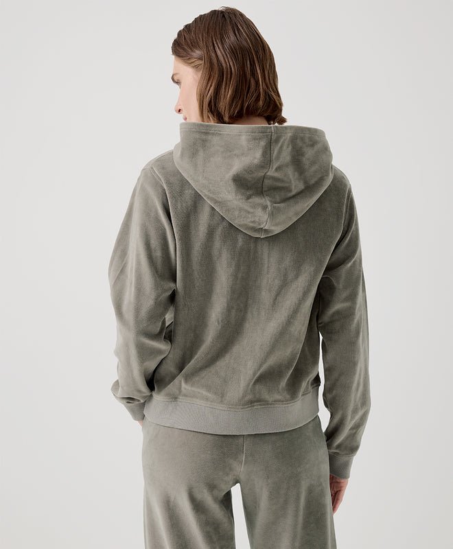 Women's Cotton Velour Zip Hoodie - Echo Market